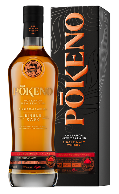 POKENO WHISKY SINGLE MALT DOUBLE BOURBON CASK # 0415 NEW ZEALAND 700ML LIQ