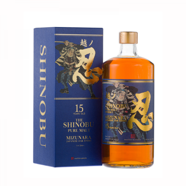 THE SHINOBU WHISKEY PURE MALT MIZUNARA OAK FINISH JAPAN 86PF 15YR 750ML - Remedy Liquor