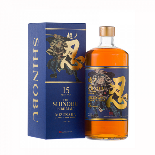 THE SHINOBU WHISKEY PURE MALT MIZUNARA OAK FINISH JAPAN 86PF 15YR 750ML Spirits