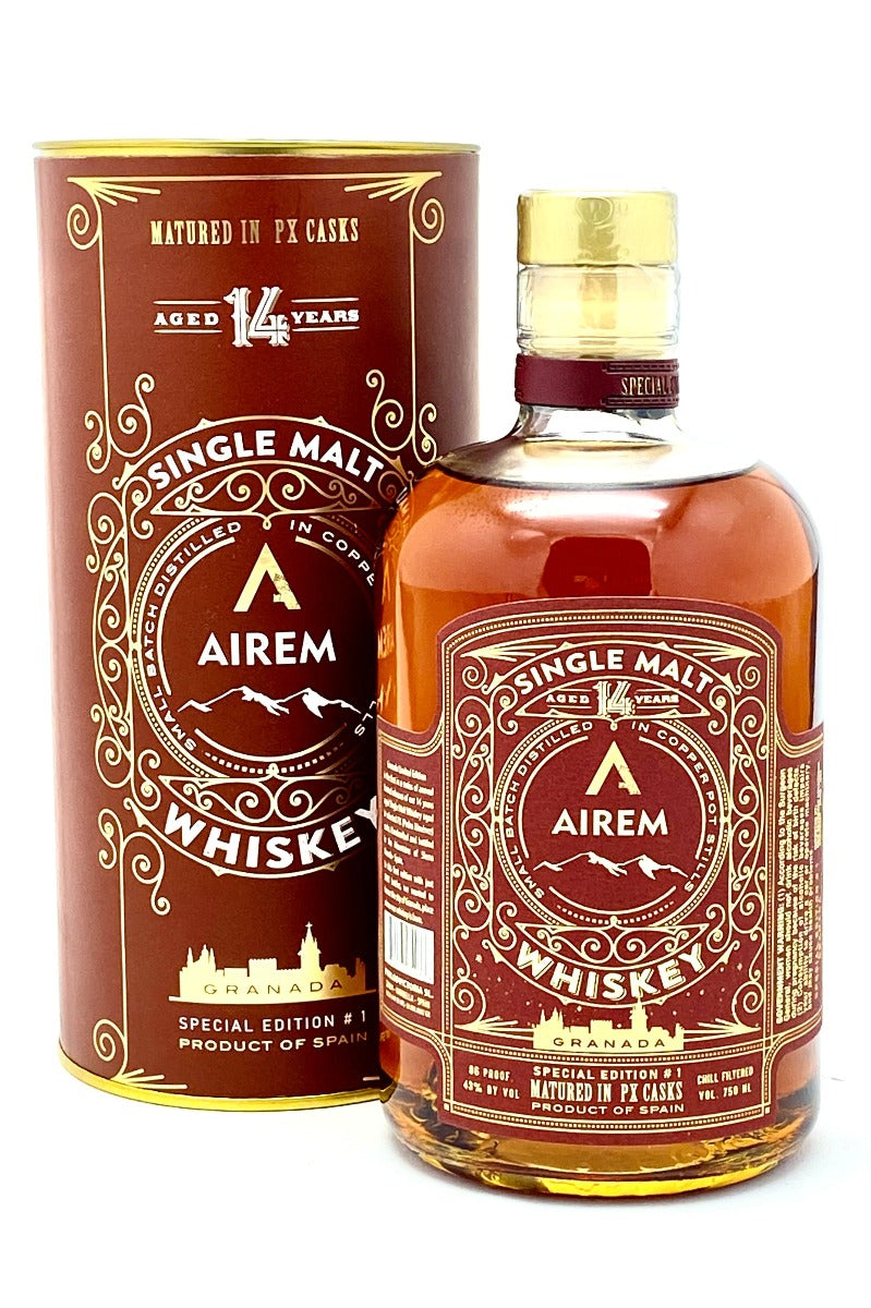 AIREM WHISKEY SINGLE MALT MATURED IN PX CASKS SPECIAL EDITION #1 SPAIN 14YR 750ML