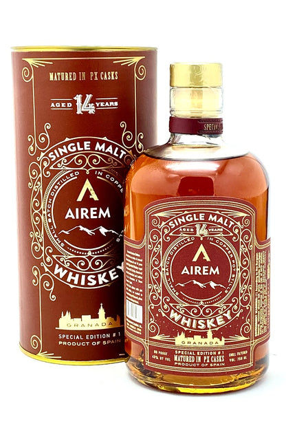 AIREM WHISKEY SINGLE MALT MATURED IN PX CASKS SPECIAL EDITION #1 SPAIN 14YR 750ML Spirits