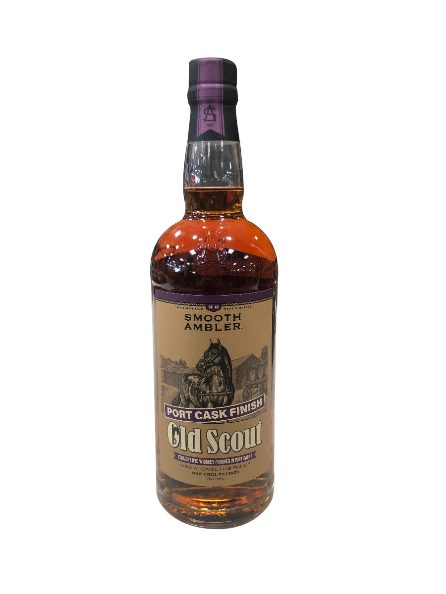 SMOOTH AMBLER OLD SCOUT WHISKEY RYE FINISHED IN PORT CASK INDIANA 750ML
