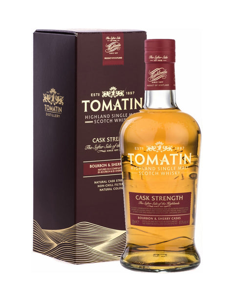 TOMATIN SCOTCH SINGLE MALT CASK STRENGTH IN BOURBON & SHERRY 750ML Spirits