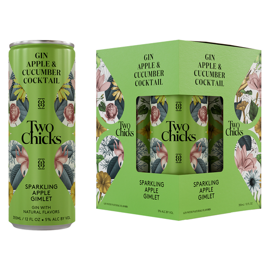 TWO CHICKS GIN APPLE GIMLET COCKTAIL SPARKLING 4X12OZ CANS Spirits