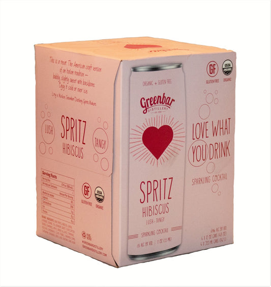 GREENBAR SPRITZ HIBISCUS SPARKLING COCKTAIL 4X12OZ CANS Spirits