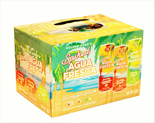GOLDEN ROAD SPIKED AGUA FRESCA SPARKLIN SAMPLER PACK 12X12OZ CANS Spirits