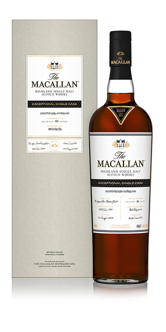 MACALLAN SCOTCH EXCEPTIONAL SINGLE MALT 1OF 612 BOTTLES 2017/ESB-8841/03 121.6PF 750ML Spirits